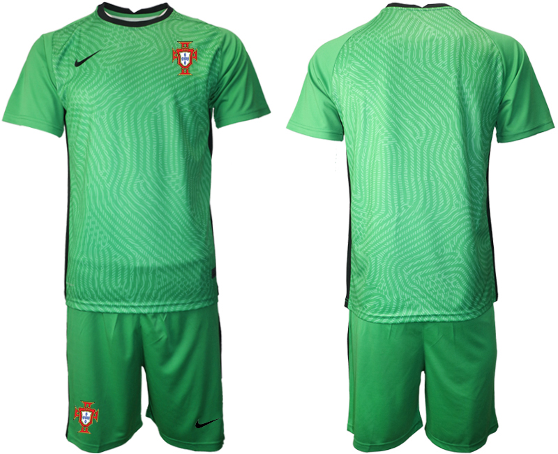 Men 2021 European Cup Portugal green goalkeeper Soccer Jerseys